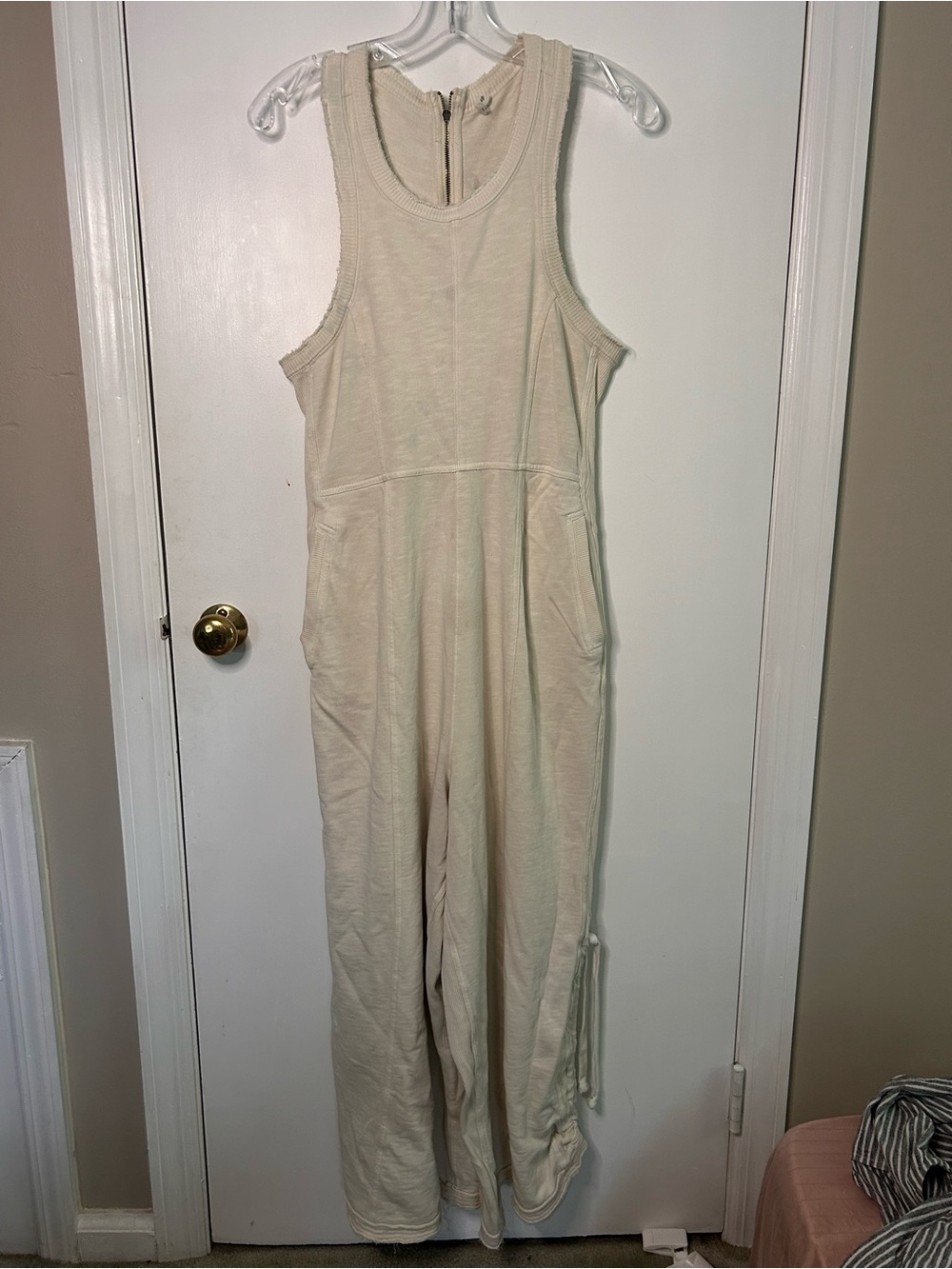 ANTHROPOLOGIE DAILY PRACTICE IVORY WIDE LEG JUMPSUIT SIZE MEDIUM - Picture 2 of 10